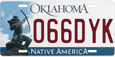 OK license plate 066DYK