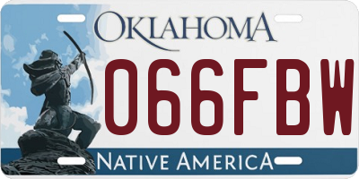 OK license plate 066FBW