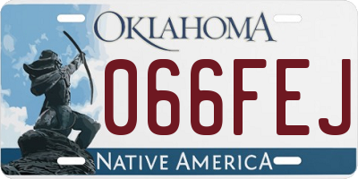 OK license plate 066FEJ