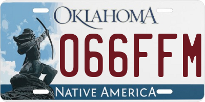 OK license plate 066FFM