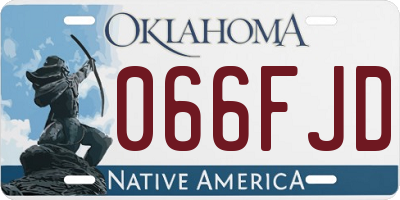 OK license plate 066FJD
