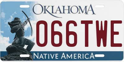 OK license plate 066TWE