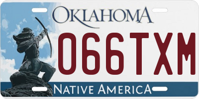 OK license plate 066TXM