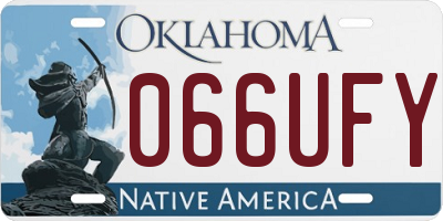 OK license plate 066UFY