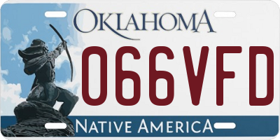 OK license plate 066VFD