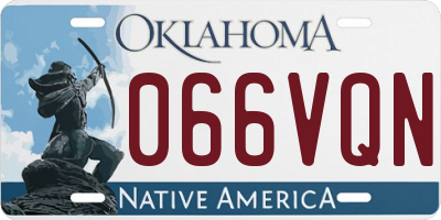 OK license plate 066VQN