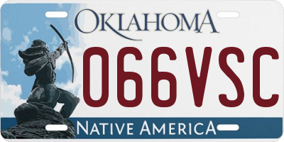 OK license plate 066VSC