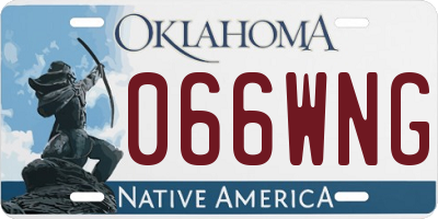 OK license plate 066WNG