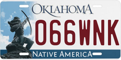 OK license plate 066WNK