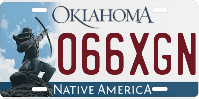 OK license plate 066XGN
