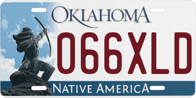 OK license plate 066XLD