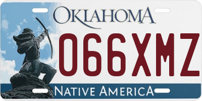 OK license plate 066XMZ
