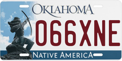 OK license plate 066XNE