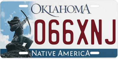 OK license plate 066XNJ