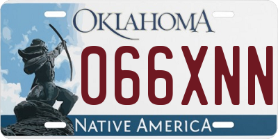 OK license plate 066XNN