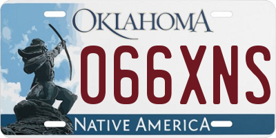 OK license plate 066XNS
