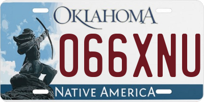 OK license plate 066XNU