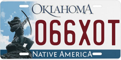 OK license plate 066XOT