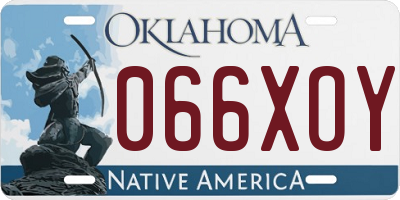 OK license plate 066XOY