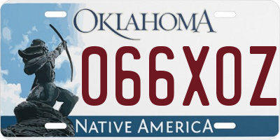 OK license plate 066XOZ