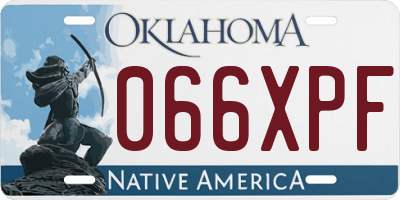 OK license plate 066XPF