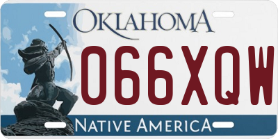 OK license plate 066XQW