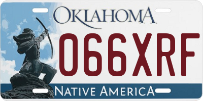 OK license plate 066XRF