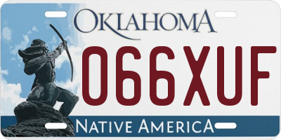 OK license plate 066XUF
