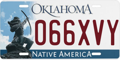 OK license plate 066XVY