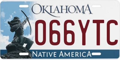OK license plate 066YTC