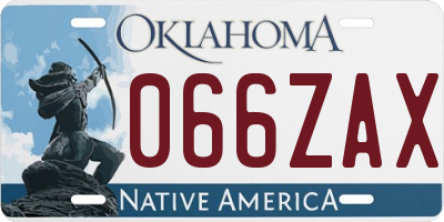 OK license plate 066ZAX