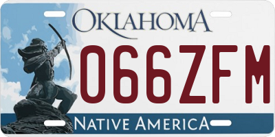 OK license plate 066ZFM