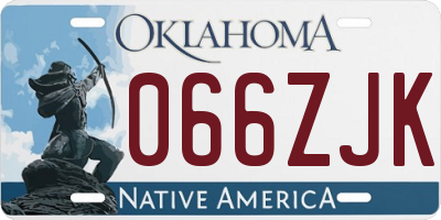 OK license plate 066ZJK