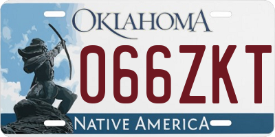 OK license plate 066ZKT