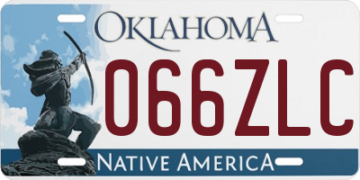 OK license plate 066ZLC
