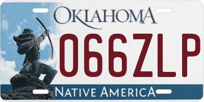 OK license plate 066ZLP