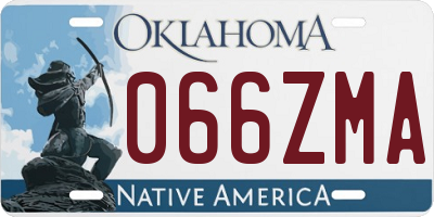 OK license plate 066ZMA