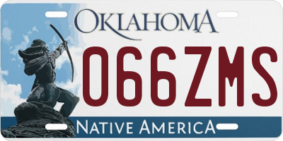 OK license plate 066ZMS