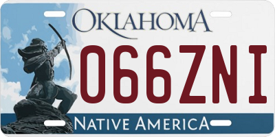OK license plate 066ZNI
