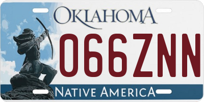 OK license plate 066ZNN