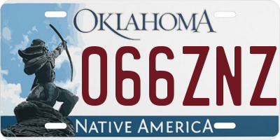 OK license plate 066ZNZ