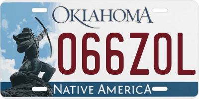 OK license plate 066ZOL