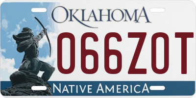 OK license plate 066ZOT