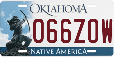OK license plate 066ZOW