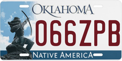 OK license plate 066ZPB