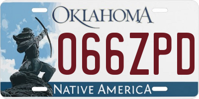 OK license plate 066ZPD