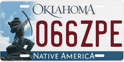 OK license plate 066ZPE