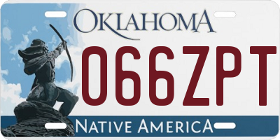 OK license plate 066ZPT