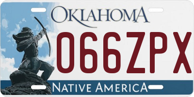 OK license plate 066ZPX