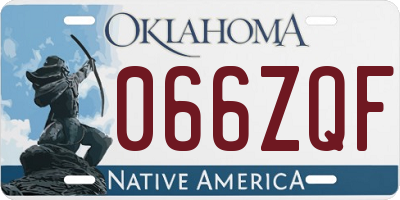 OK license plate 066ZQF